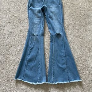 Jean bell bottom leggings